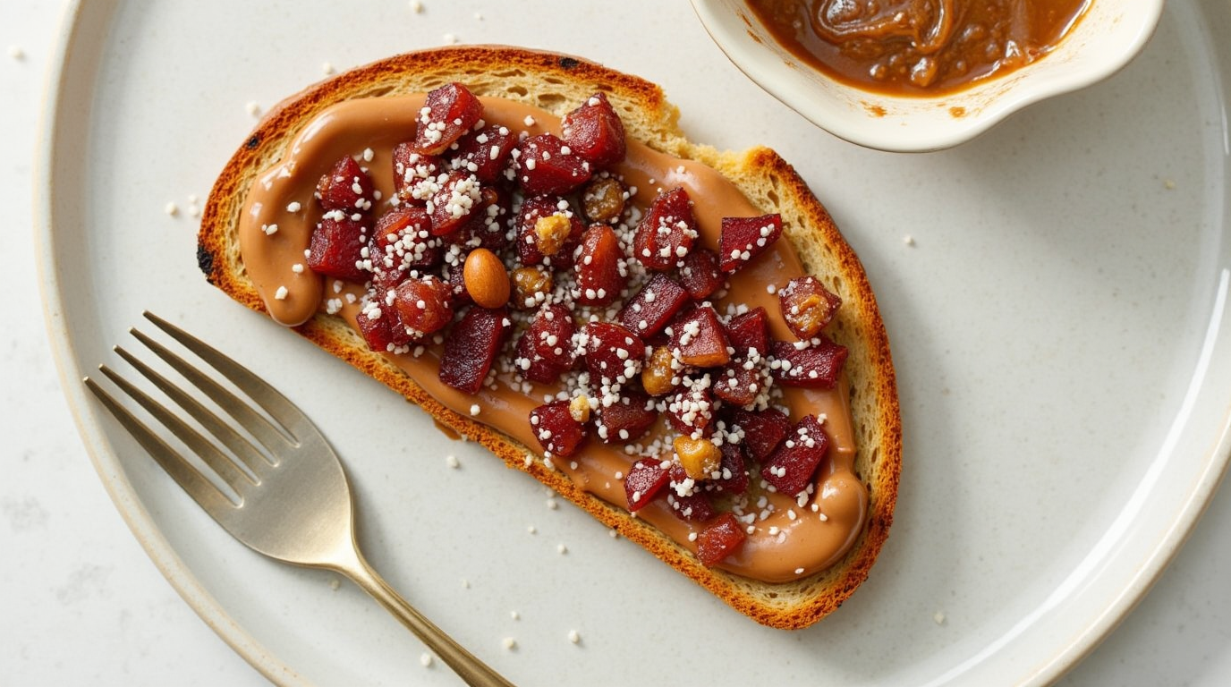 Путер од бадеми и тост од чиа џем