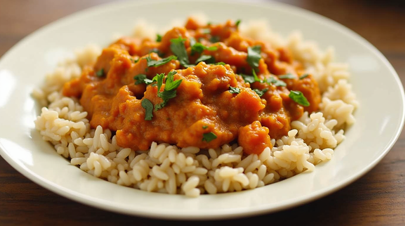 Црвена леќа со кафеав ориз