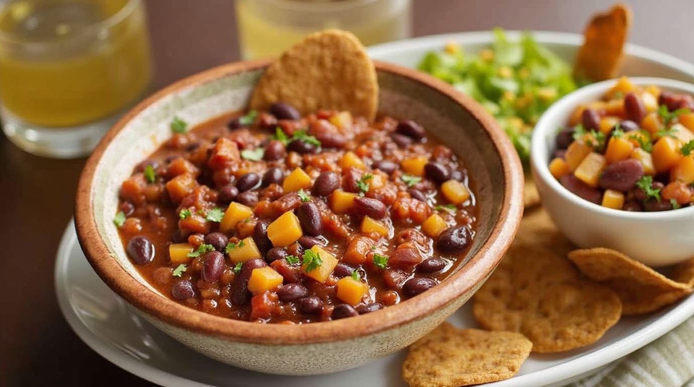 Црн грав и сладок компир чили