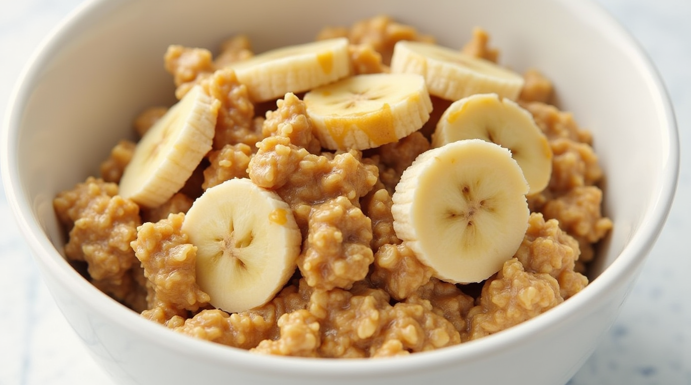 Овесна каша од банана со путер од кикирики